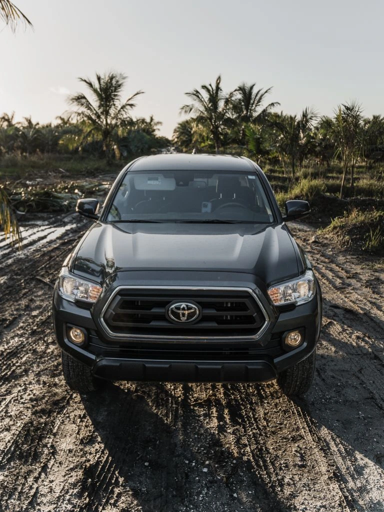 Lifted Toyota Tacoma on an overland trail